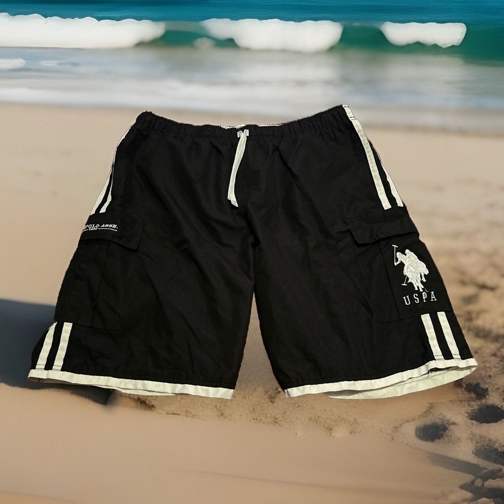 U.S. Polo Assn. Shorts Swim Trunks Mens Size XXL Black